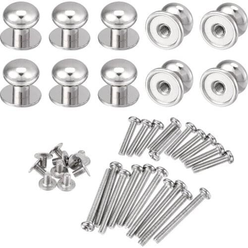 Uxcell 10mm Head Dia. Round Knobs Pull Handle, Zinc Alloy Silver Tone, 10pcs