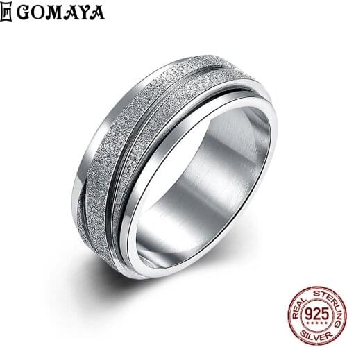 GOMAYA Stainless Steel Rings Vintage Unisex Simple Design Ring Lover Fashion Jewelry Hot Selling Anniversary Wedding Gifts