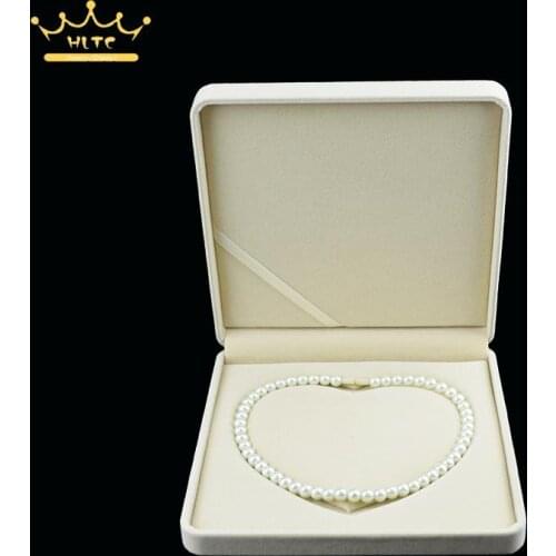 High Quality Gift Boxes Jewelry Display Luxury Necklace Box Velvet Wedding Favors Pearl Necklace Organizer Case Free Shipping