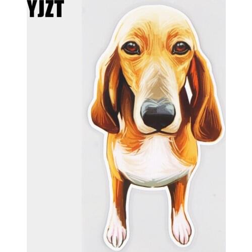 YJZT 9.7×17.9CM German Pet Dog Cartoon Scratch Cover Body Decoration Car Sticker 21A-1182