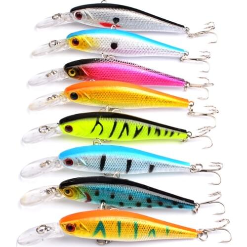 80PC 10cm 9g Hard Minnow Fishing Lure Topwater Floating Wobblers Crankbait Bass Artificial Baits Pike Carp Lures Peche wholesale