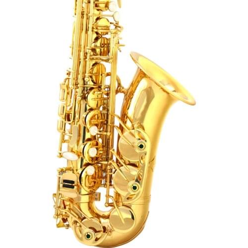 Gold Lacquer Brass Alto Instrument Accessories Professional OEM China Sax Saxophone Alto