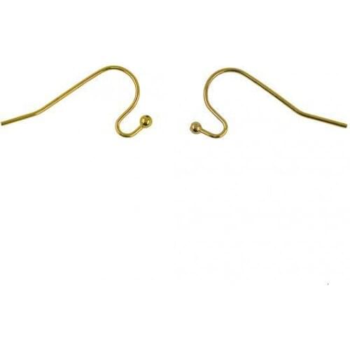 100pc Brass French Wire Dot Ball Earring Hook Dangle Connectors DIY Findings