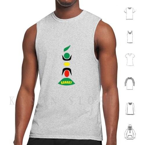 Kanaky Free Man Two Tank Tops Vest 100% Cotton Kanaky Kanak Hip Hop Tribal Culture Revolution Peace Love