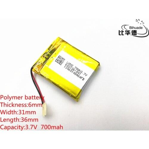 3.7V 700mAh 603136 Lithium Polymer LiPo Rechargeable Battery ion cells For Mp3 Mp4 Mp5 DIY PAD DVD E-book bluetooth headset