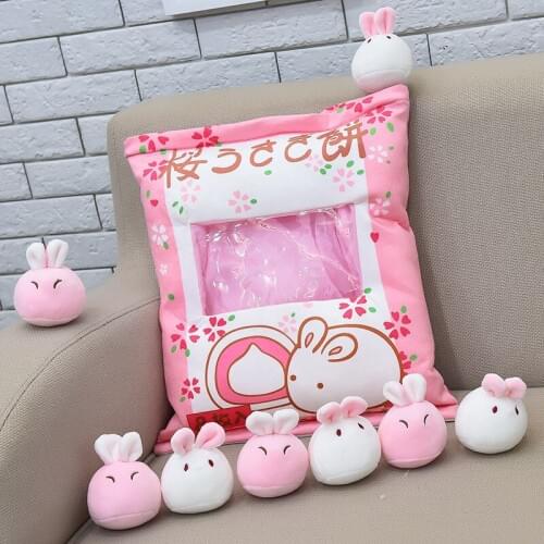 8pcs/bag Cartoon Plush Soft Stuffed Creative Bag Xmas Pendants Childrens Lovely Kawaii Pig Rabbits Animals
