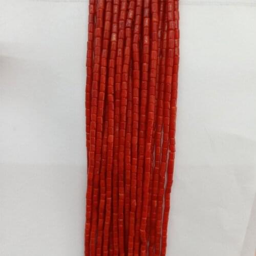 2x4mm Natural Red/Pink/White Coral Beads Tube Shape Loose Coral Beads For Fashion Bracelet Necklace Jewelry Making DIY 16