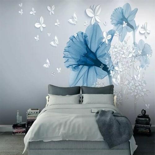 Decorative wallpaper series 3d flowers background wall