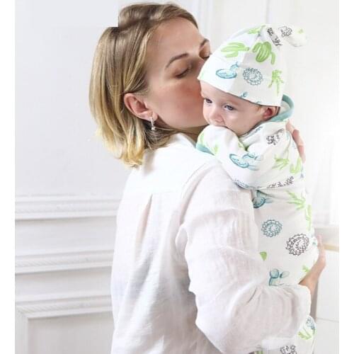 Babies Sleeping Bags Newborn Baby Cocoon Swaddle Wrap Envelope 100%Cotton 0-6 Months Baby Blanket Swaddling Wrap Sleepsack