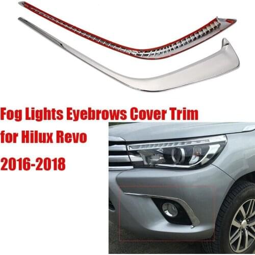 Chrome Fog Lights Eyebrows Cover Trims Wind Knife for Toyota Hilux Revo 2016-2018 Exterior Car Accessories Car Styling