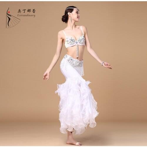Odin 2017 belly dance performance suit white dress suit dress slim skirt skirt
