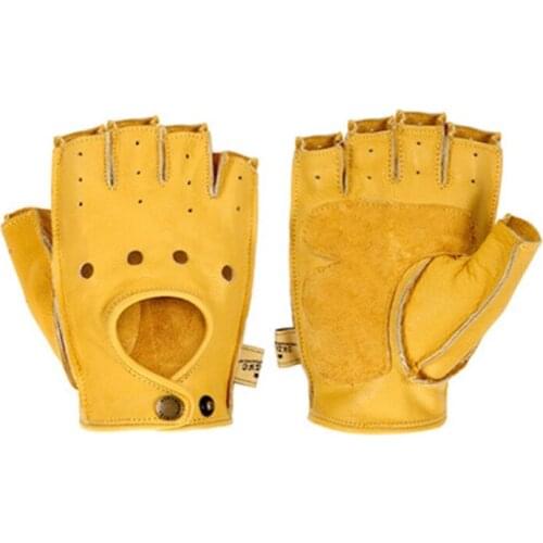 Hollow-carved Motorcycle Leather Gloves Summer Autumn Spring Men Women Riding Adjustable Wear-resistant Fall-proof