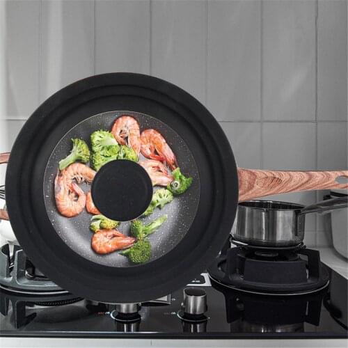 Pan Lids Glass Lid Wok Pan Lids Frying Pan Cover Lid Glass Round Chef Pan Lid for Pan Transparent Multifunction Silicone Glass