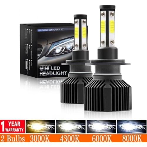 H7 LED H8 H11 9005 HB3 9006 HB4 Led Headlight Bulbs 60W 20000LM Car Lights Mini Turbo LED H7 Automobiles Lamp 2pcs No wires 12v