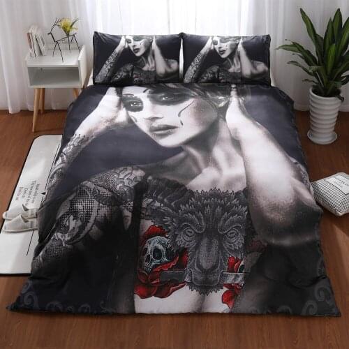 Moxigan girl Bedding Sets smoky eyes tears Home Textile Bedding Redness of the skin Bed linen Bed Duvet Cover Pillowcase