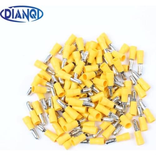 DMWD MPD5.5-195 MPD5-195 100PCS Bullet Shaped male Insulating Joint Wire Connector Electrical Crimp Terminal AWG12-10 MPD