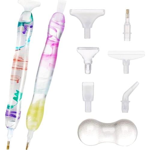 New Handmade Crystal Resin Point Drill Pen With Resin Pen Holder And Replaceable Pen Nib Kit For 5D Diamond Painting Art