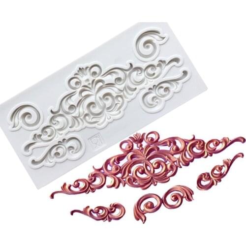 Wholesale 10 pcs/lot Decorative Pattern Silicone Fondant Cake Mold Chocolate Mold for the Kitchen Decorating Tools