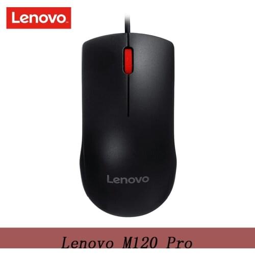 Original Lenovo Mouse M120 Pro Wired Optical Mouse with 1000DPI Red Rubber Roller for Desktop Laptop PC for Home Office Using