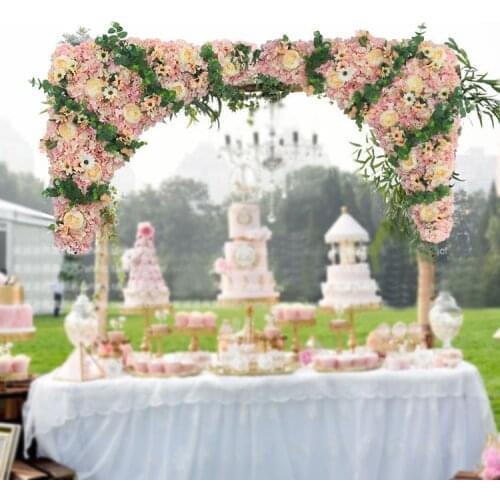 Excellent 80cm x 80cm artificial flower strips Wedding Pavillion Flowers backdrop flower wall Wedding decoration