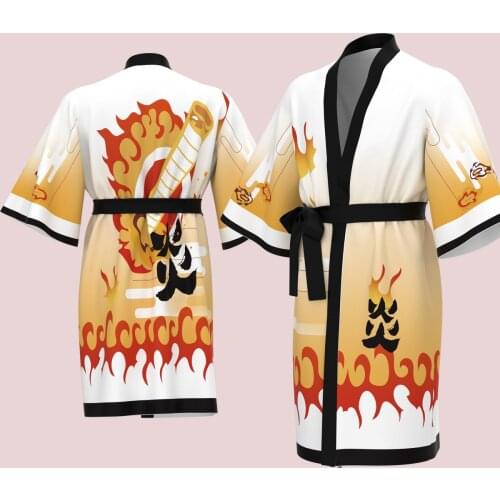 Anime Demon Slayer Pajamas Cartoon Cute Kamado Tanjirou Nezuko Bathrobe Cloak Kimono