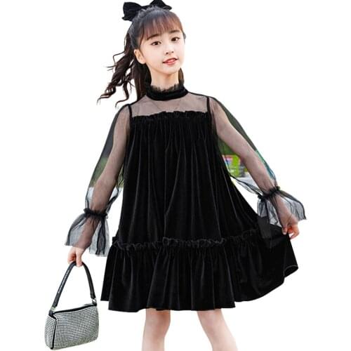 Teenage Girls Dress Mesh Girls Princess Dress Ruffles Kids Dress Spring Autumn Girls Clothes 6 8 10 12 14