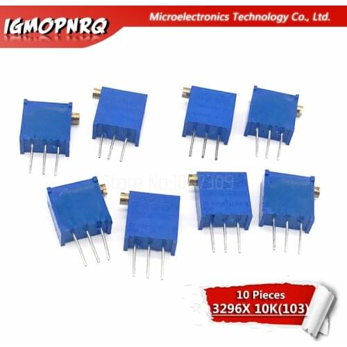 10Pcs 3296X-1-103LF 3296X 103 10K ohm side regulation Multiturn Trimmer Potentiometer High Precision Variable Resistor