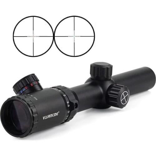Vsionking 1.25-5x26 Riflescope Three Pin 5 Level Red/Blue Illuminated Mil Dot Military Tactical Rifle Scope Air Gun Optics Sight