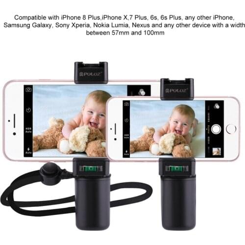 Handheld Grip Stabilizer Tripod Adapter Mount with Cold Shoe Base Wrist Strap for iPhone for DSLR for Action Camera