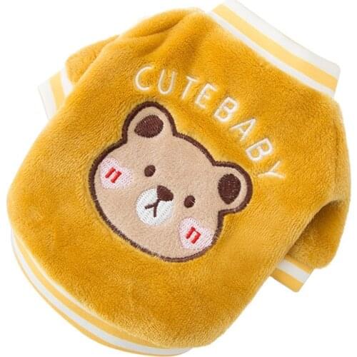 Autumn winter Warm cute bear Coral velvet sweater small cat dog Chihuahua Shih Tzu Sweatshirt Puppy Pullover Pet Thicken clothes