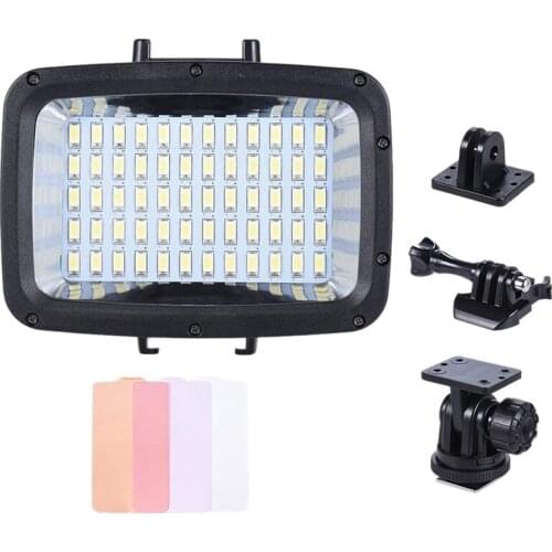 Diving Led Video Light 40M Waterproof 5500K 1800Lm 60Led Fill Light for Outdoor Video Recording of Gopro Sports Cameras