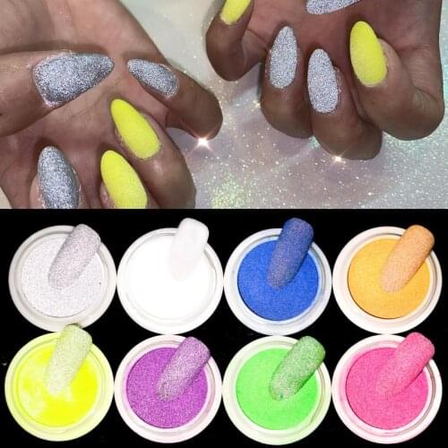 8Pcs Nail Reflective Powder Glitter Dust Nail Powder-Reflective Nail Powder 8Colors Nail Art Manicure Starter Kit Pigment Powder