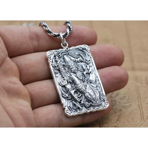 Solid 999 Sterling Silver Lucky to ward off bad luck men women pendant Charm jewelry A4707