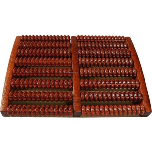 Eight rows solid wooden roller foot massager pedicure machine foot brush wooden feet meridians foot massager