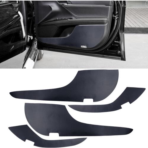 DWCX 4pcs Black Carbon Fiber Car Door Anti-Kick Protective Sticker Cover Trim Pad Fit For Toyota Camry 2018 2019