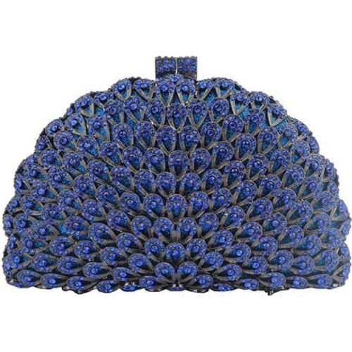 Best Quality Green/Gold/Blue/Grey Crystal Clutch Bag New Fashion Women’s Diamond Wedding Bridal Handbags Lady Phone Party Purses