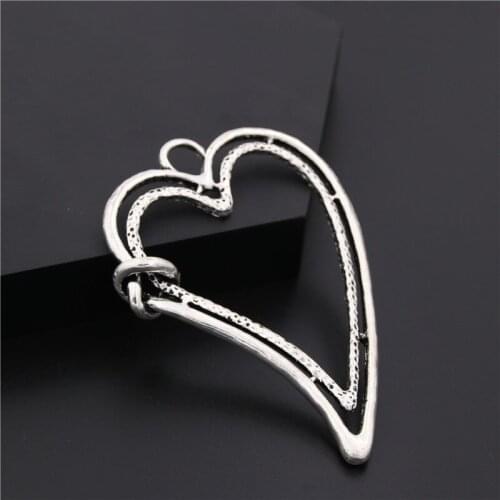 1pc Silver Color Heart Knot Charms Pendants Making DIY Handmade Tibetan Silver Color Jewelry Charms A50