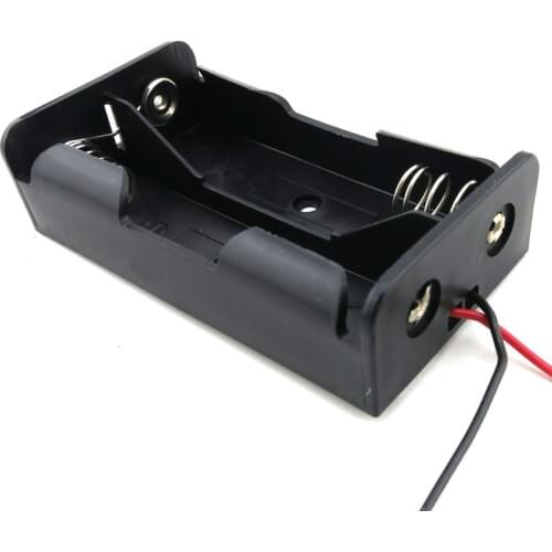 100pcs/lot Brand New 2x18650 2x3.7V 7.4V Battery Holder Box Case Wire Free EMS or DHL