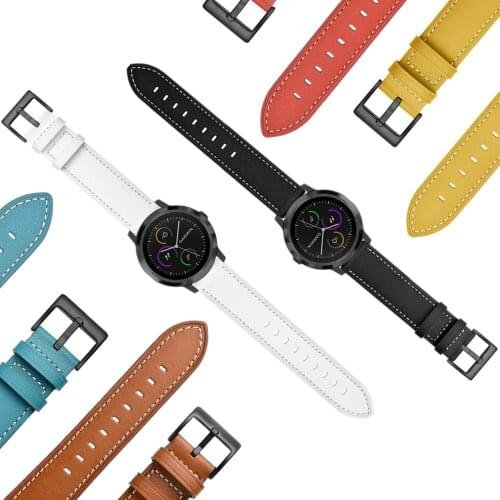 20mm Genuine Leather Strap for Garmin Vivoactive 3/HR watch band Smart Watch bracelet For Samsung Watch 20mm Width Watchband