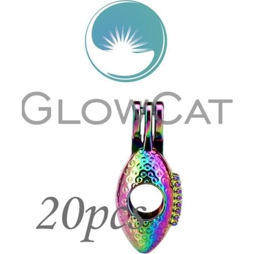 20x CC636 Rainbow Colors American Football Stone Beads Cage Jewelry Making Essential Oil Diffuser Pearl Cage Locket Pendant