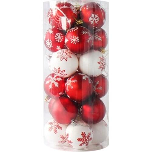24 Christmas Decoration Ball Tree Ornaments Plastic Decoration Toys 6 cm Ball Gadgets on Christmas Tree New
