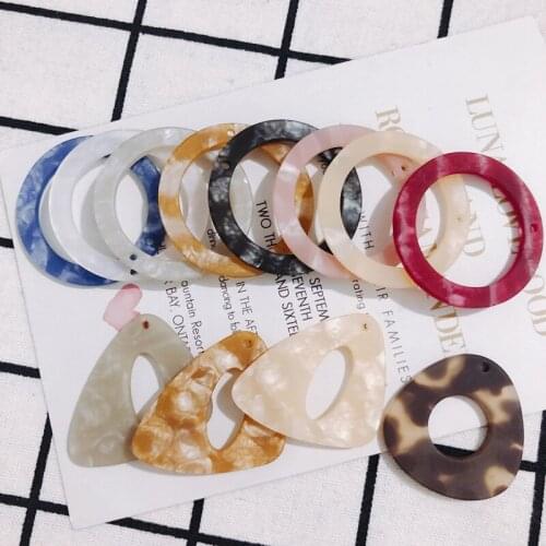 4 pieces Spring models European and American simple rubber matte irregular round irregular pendant diy ear jewelry earring