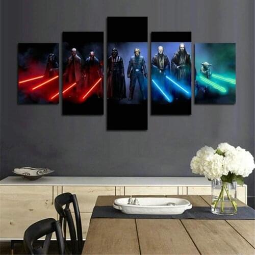 No Framed Canvas 5 Pieces Universe Wars Outer Space Wall Art Posters Pictures Paintings Home Decor for Living Room Decoration