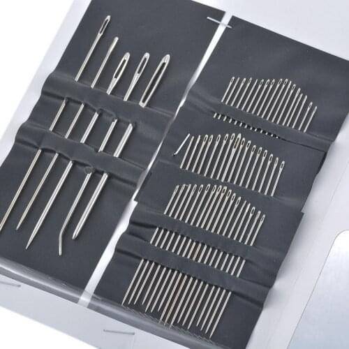 55Pcs/Set Stainless Steel Sewing Needles Set Hand Stitches Tools Household Different Sizes Sewing Accessories DIY Crafts Supply