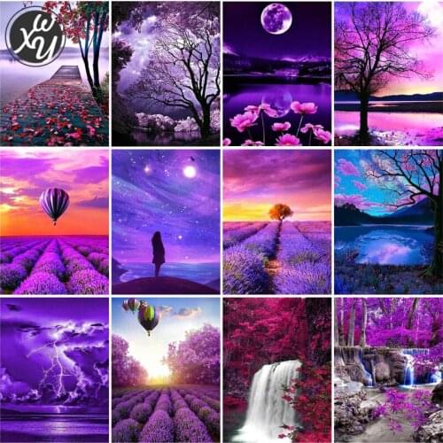 5D Diamond Painting Full Drill Lavender Diamond Flower Vase Hot Air Balloon Diamond Painting Diy Diamond Painting Kits for Adult