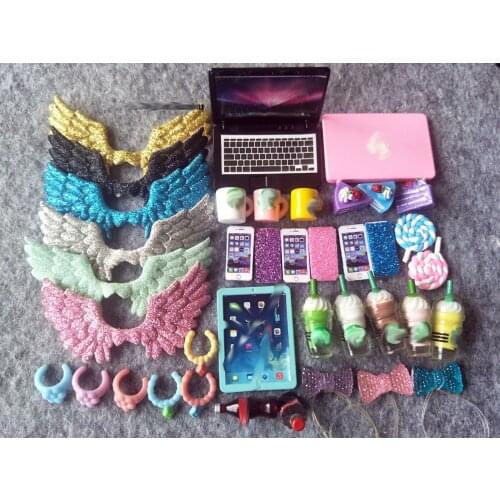 Pet Shop Accessories 37pcs Total Accessories Wing Drinks collar Cake Bows Kids Gift