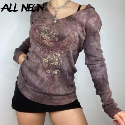 Женские футболки с капюшоном ALLNeon China At AliExpress