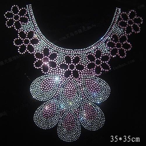 Large flower design stone rhinestones motif transfer on design rhinestones fix hot fix rhinestone transfer motifs
