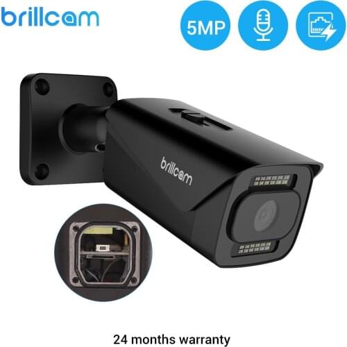 Brillcam Smart 5MP IP Camera Outdoor Dual IR Led Poe IP Cameras Weatherproof Built In Microphone SD Card slot Security Camera