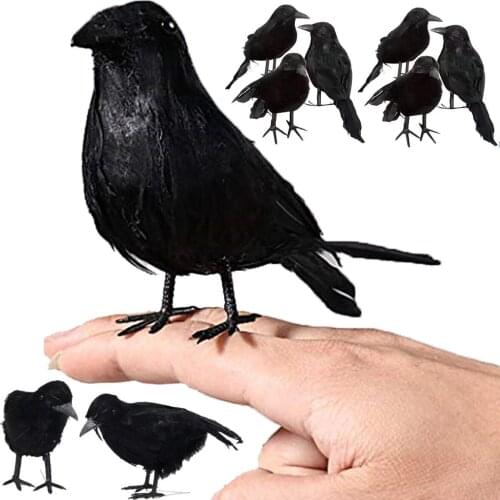 18*10CM Black Crow Animal Model Bird Decoration For Party Raven Prop Scary Supplies Halloween decorations for home